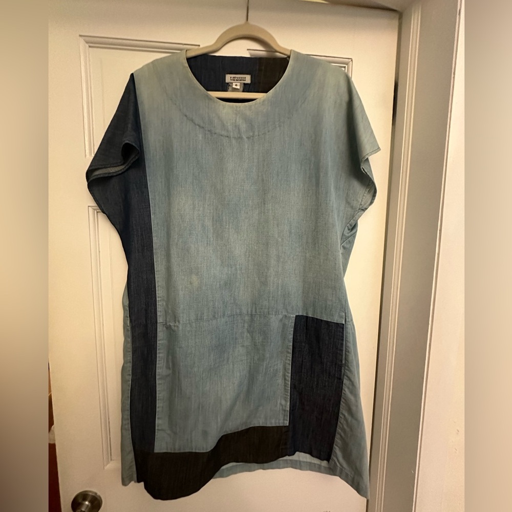 Vintage A Détacher denim shift dress